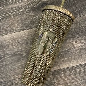 New Starbucks Holiday Gold studded Venti tumbler straw cup